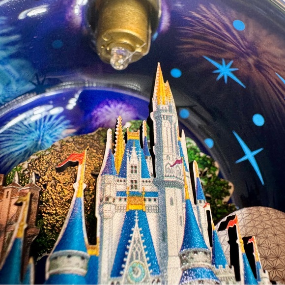 NWT Disney Globe Ornament Four Parks with Fireworks Lights up inside diorama - Picture 8 of 15
